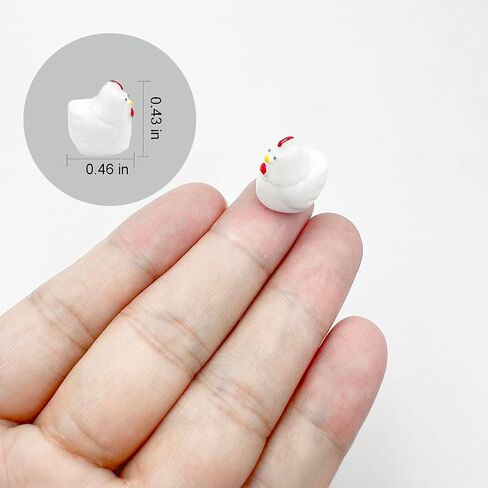 Mini Chicken Figurines, 40Pcs Resin Miniature Chicken Figurine Tiny Chickens Cock Ornaments Animals Model Fairy Garden Miniature Moss Landscape DIY Terrarium Crafts Accessories for Home Decoration in Saudi Arabia