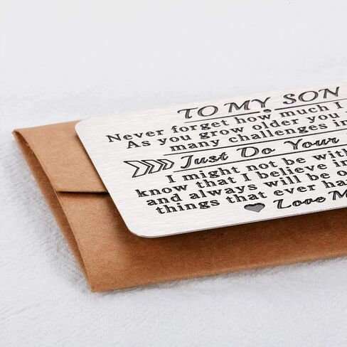 EuniGem Son Gifts from Mom To My Son Birthday Card from Mom I Love You Son gifts Wallet Card Sons Day Gifts for Boys Wedding Graduation Back To School Gifts for Son Christmas Stocking Stuffers in Saudi Arabia