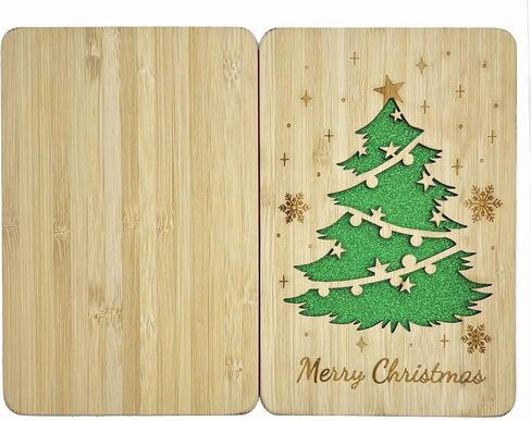 Wooden Christmas Greeting Card,Handmade Christmas Blank Card,Merry Christmas Wood Card For Friends,Family in Saudi Arabia