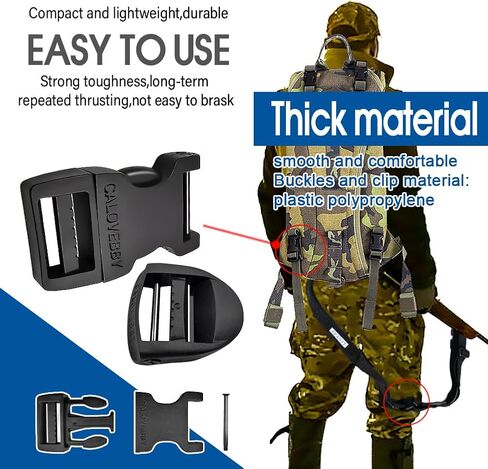 Field Repair Buckle for Straps 1" No Sewing Plastic Buckle Adjustable Buckle 1 Inch Strap Flat Side Release for Backpack（4PC） in Kuwait