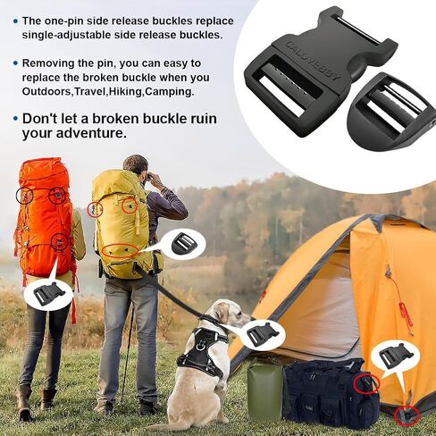 Field Repair Buckle for Straps 1" No Sewing Plastic Buckle Adjustable Buckle 1 Inch Strap Flat Side Release for Backpack（4PC） in Kuwait