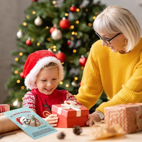 بطاقة عيد الميلاد للحفيد - بطاقة عيد الميلاد المضحكة مع مظروف، مقاس 5 × 7 بوصات، بطاقة عطلة لطيفة مع الحب، بطاقة عيد ميلاد سعيد للحفيد، عيد الميلاد العائلي وأفكار هدايا عيد الميلاد له in Kuwait