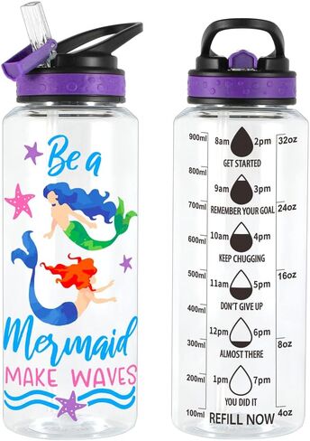 Home Tune 32oz Water Drinking Bottle - Tritan BPA Free, Wide Mouth, Straw Flip Lid, Easy Open, Lightweight, Leak-Proof Water Bottle with Foil Print Design For Girls & Boys - Tiger in Saudi Arabia