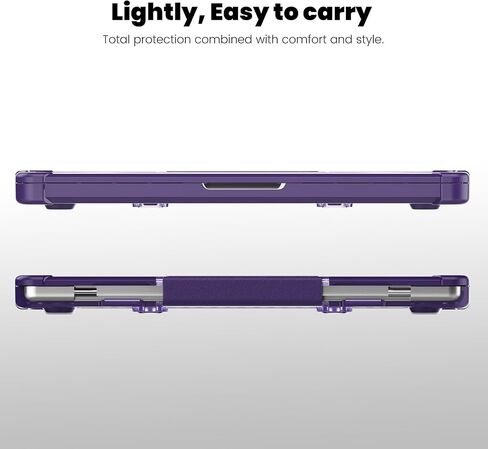 حافظة Batianda لجهاز MacBook Pro الجديد مقاس 14 بوصة 2024 M4 2023 M3 مع شريحة M2 M1 Pro Max - تصميم حماية كاملة مضاد للتصادمات وحامل قابل للطي وممتص للصدمات من مادة TPU - متين مقاوم للخدش معًا، بنفسجي in Kuwait