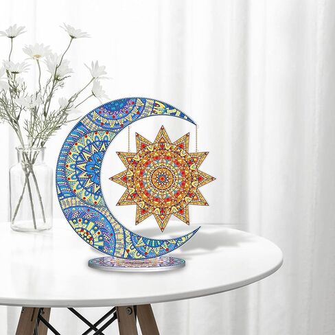 Ylkgogo مجموعات الطلاء الماسي للبالغين والأطفال، 5D DIY فسيفساء الماس فن الكريستال الطلاء بالأرقام، ديكورات طاولة المكتب المنزلية هدية مصنوعة يدويًا (الشمس) in Kuwait