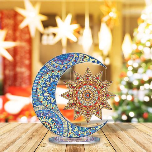 Ylkgogo Diamond Painting Kits for Adults Kids, 5D DIY Mosaic Diamond Art Crystal Paint by Numbers, Home Office Table Decorations Handmade Gift (Sun) in Saudi Arabia