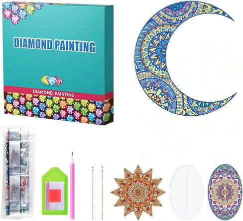 Ylkgogo مجموعات الطلاء الماسي للبالغين والأطفال، 5D DIY فسيفساء الماس فن الكريستال الطلاء بالأرقام، ديكورات طاولة المكتب المنزلية هدية مصنوعة يدويًا (الشمس) in Kuwait