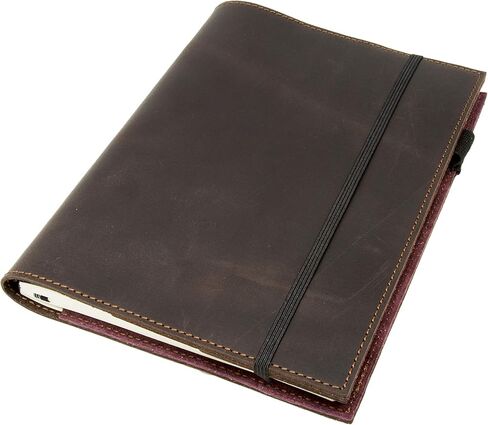 OleksynPrannyk Leather Journal Leuchtturm1917 Medium A5 (5.75"x8.25") Softcover Notebook Travel Journal Cover Distressed Leather Refillable Writing Diary with Elastic Closure (Brown Nut Case) in Saudi Arabia