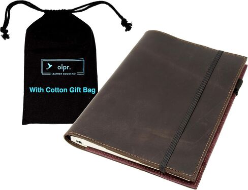 OleksynPrannyk Leather Journal Leuchtturm1917 Medium A5 (5.75"x8.25") Softcover Notebook Travel Journal Cover Distressed Leather Refillable Writing Diary with Elastic Closure (Brown Nut Case) in Saudi Arabia