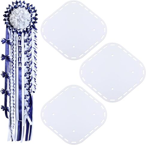 3 Pcs Heavy Duty Homecoming Mum Supplies 13.8 Inch Homecoming Mum Backers Paper Backer Cardboard Large Homecoming Mum Paper Disc for Homecoming Week Party Decorations(Texagon Style) in Kuwait