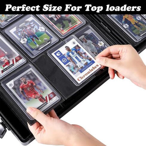 Toploader Binder for Trading Cards, Hard Cases, Holds 180 Toploaders, 9 Pocket Sleeves for 3" x 4" Cards (Black) in Saudi Arabia
