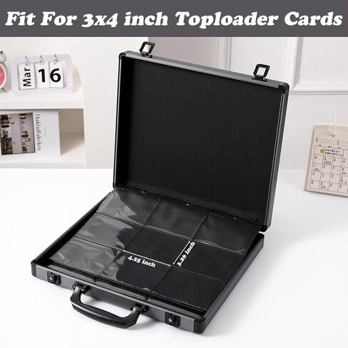 Toploader Binder for Trading Cards, Hard Cases, Holds 180 Toploaders, 9 Pocket Sleeves for 3" x 4" Cards (Black) in Saudi Arabia