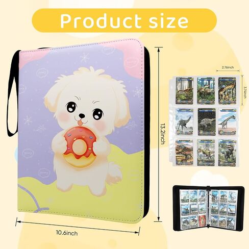 Card Binder for Collection - Stylish and Durable Trading Card Holder for Game, Sports, MTG and Other TCG Cards (Cute Puppy 9-Pocket) in Saudi Arabia