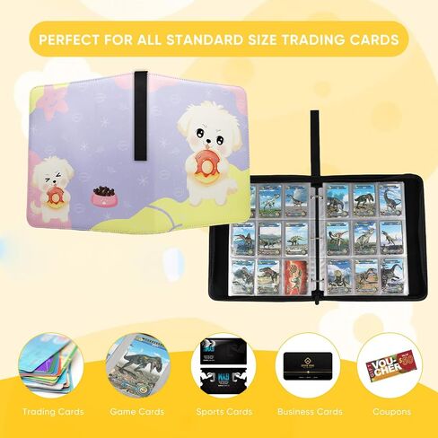 Card Binder for Collection - Stylish and Durable Trading Card Holder for Game, Sports, MTG and Other TCG Cards (Cute Puppy 9-Pocket) in Saudi Arabia