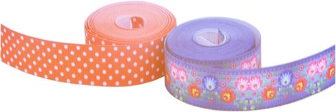 Coloreful Grosgrain Ribbon,5 roll for Love Rainbow dots Pattern，for Gift Wrapping Invitation Crafts Party DIY Bows (1-1/2Inch,Total 10Yards). in Saudi Arabia