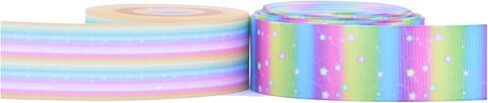 Coloreful Grosgrain Ribbon,5 roll for Love Rainbow dots Pattern，for Gift Wrapping Invitation Crafts Party DIY Bows (1-1/2Inch,Total 10Yards). in Saudi Arabia