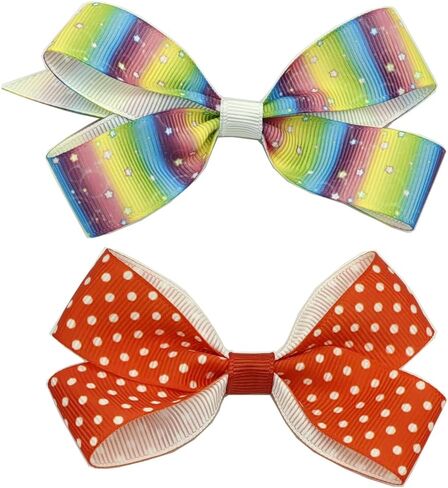 Coloreful Grosgrain Ribbon,5 roll for Love Rainbow dots Pattern，for Gift Wrapping Invitation Crafts Party DIY Bows (1-1/2Inch,Total 10Yards). in Saudi Arabia