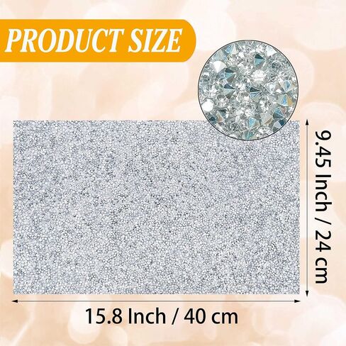 Bling Resin Rhinestone Sticker Crystal Sheet DIY Home&Car Decor Stickers Self Adhesive Glitter Diamond Stickers for Crafts Decoration (White) in Saudi Arabia
