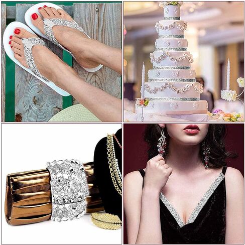 Bling Resin Rhinestone Sticker Crystal Sheet DIY Home&Car Decor Stickers Self Adhesive Glitter Diamond Stickers for Crafts Decoration (White) in Saudi Arabia