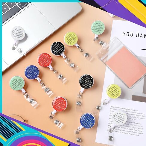 36 Pcs Customer Service Week Appreciation Retractable ID Badge Holder Pastor Gift May You Be Proud of The Difference You Make Badge Reel with Clip Employee EVS Xmas Gift (Colorful) in Saudi Arabia