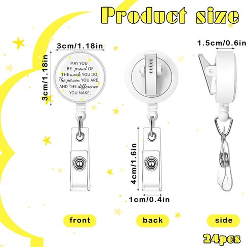 36 Pcs Customer Service Week Appreciation Retractable ID Badge Holder Pastor Gift May You Be Proud of The Difference You Make Badge Reel with Clip Employee EVS Xmas Gift (Colorful) in Saudi Arabia
