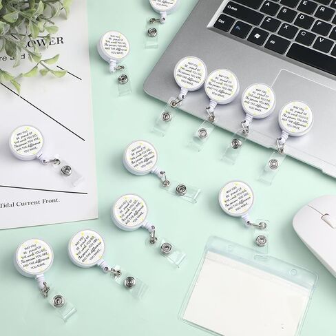 36 Pcs Customer Service Week Appreciation Retractable ID Badge Holder Pastor Gift May You Be Proud of The Difference You Make Badge Reel with Clip Employee EVS Xmas Gift (Colorful) in Saudi Arabia
