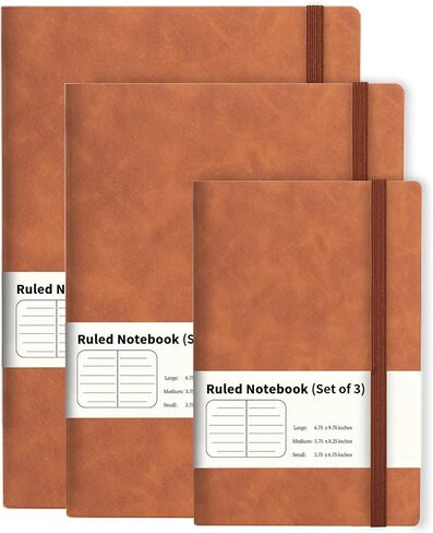 Notebook/Journal (Set of 3), Classic Lined Journal/Notebook, Premium Hardcover Executive Notebooks, 200 Pages, 100 GSM Thick Paper (Black) in Saudi Arabia
