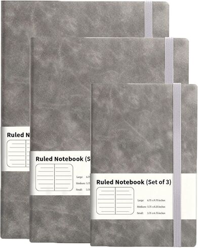 Notebook/Journal (Set of 3), Classic Lined Journal/Notebook, Premium Hardcover Executive Notebooks, 200 Pages, 100 GSM Thick Paper (Black) in Saudi Arabia