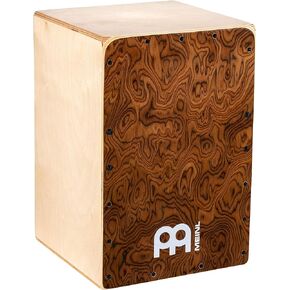 Meinl Percussion Snarecraft Cajon Box Drum with Internal Snares and Bass Tone for Acoustic Music — Made in Europe — Play with Your Hands, Baltic Birch, 2-Year Warranty, Burl Wood (SC80BW)