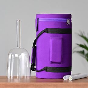 440HZ 6 Inch F Note Handle Clear Quartz Crystal Singing Bowl + 6" Purple Colored Carry Case Bag + One Suede Mallet