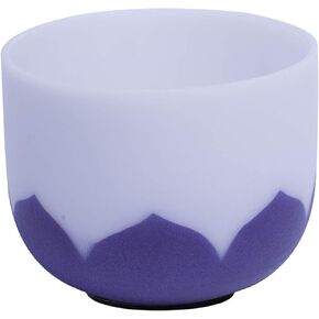 ENERGYSOUND 432Hz Perfect Pitch A Note Third Eye Chakra Frosted Quartz Crystal Singing Bowl 7 inch with Lotus Design mallet and o-ring included