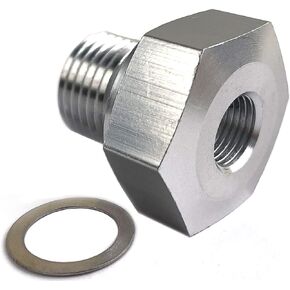Oil Pressure Sensor Tee 1/4 NPT Female to 1/4 NPT Male with 1/8 NPT Gauge Port Adapter Turbo Supply Feed Line T Stainless Steel