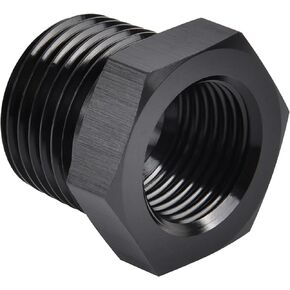 EVIL ENERGY 1/2" NPT Male to 1/4" NPT Female Reducer Bushing Fitting Adapter Hex Aluminum Black