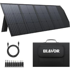 BLAVOR 120W Portable Solar Panels PD45W QC3.0 Fast Solar Charger DC18V 6.67A USB A&C Output Compatible with Power Stations, Solar Generators, Phones, Tablets, for RV Camping, Off-Grid Road Trips