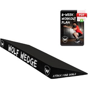 Squat Wedge - Slant Board Heel Lift for Strength and Knees Over Toes - Calf Stretcher Incline Board- Wide Durable Heel Elevated Squat Wedge Block for Weightlifting and Mobility