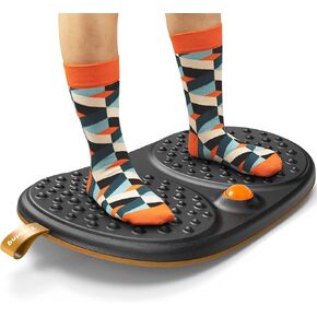 Trobing Standing Desk Mat Balance Board with Rollerball, Wooden Wobble Anti Fatigue Mat Balance Board for Standing Desk, Home Office Non-Slip Comfort Floor Mat to Relieve Foot, Knee, and Back Pain