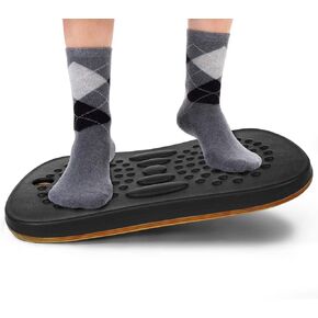 Yes4All Wobble Balance Board for Standing Desk/Anti-Fatigue Office Foam Pad - Standing Desk Mats, Rocker Board, Office Accessories, Wobble Board With Massage Ball