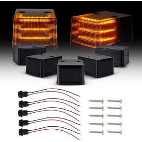 BMueirn 5 Pcs LED Cab Roof Lights Compatible with Dodge Ram 1500/2500/3500 1999-2001 Amber Clearance Markers Lamp Assemblies Running Lights Smoked Lens