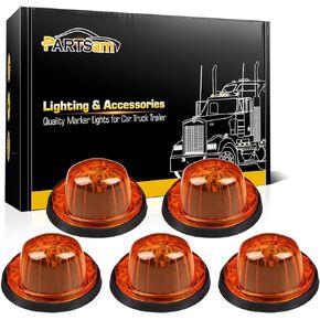 Partsam 5X Roof Running Cab Marker Light Amber Cover Lens/Base Compatible with C/K Series 1973 1974 1975 1976 1977 1978 1979 1980 1981 1982 1983 1984 1985 1986 1987 Pickup Truck