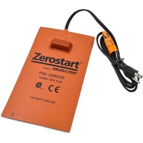Zerostart 3400035 Silicone Pad Heater Engine Oil, Transmission Fluid, Reservoir and Hydraulic Fluid Heater, 6" (15 cm) x 10¾" (27 cm) | CSA Approved | 120 Volts | 1000 Watts