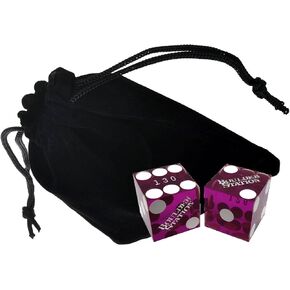 Genuine Boulder Station Las Vegas Casino Craps Dice Pair Purple Polished Matching Serial Numbers ... Plus Storage Pouch in Kuwait