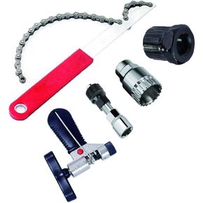 Multi-Function Mountain 5 PCS Bicycle Bike Repair Tool Kits,Freewheel Removal Wrench,Crank Puller Extractor,Sprocket Lockring Remover,Chain Splitter with Bike Spoke Wrench,Bottom Bracket Removal.