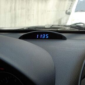 Car Digital LED Electronic LCD Clock Indoor Outdoor Thermometer Voltmeter 12V 3in1 Voltmeter Thermometer Calendar Digital LED Alarm Car Electronic Clock