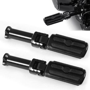 WOWTK Passenger Footpegs مع مجموعة تثبيت داعمة لـ Harley Softail 2018 2019 2020 2021 2022 2023 Deluxe Fat Boy Heritage Sport Glide Softail Slim Street Bob Breakout Models، أسود لامع
