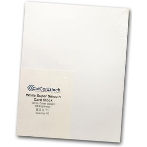 Premium White Heavyweight 100lb Super Smooth 8.5x11 Card Stock (50 Pack)