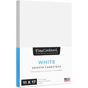 11 x 17 White Card Stock | Heavyweight 80lb Cover (216gsm) Cardstock Paper – Smooth Finish | For Arts and Crafts, Brochures, Restaurant Menus, Posters | 50 Sheets per Pack