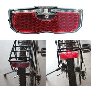 GreceYou Bike Tail Light, Bicycle Rear Reflector Tail Light for Luggage Rack Aluminum Alloy Reflective Taillight, 80mm Screw Mounted/Easy Release (Battery NOT Included)