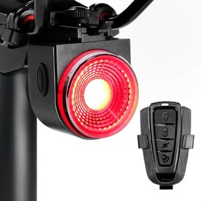 Smart Bike Tail Light: Rear Bicycle Brake Light USB Rechargeable Wireless Anti-Theft Alarm Taillight Auto Red Led Flashing Back Lights Waterproof Road Cycling High Lumen Daytime Strobe Light