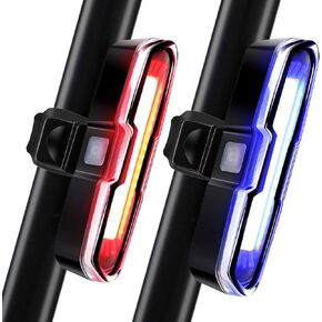 2 Pieces Bike Light 110 Lumens Bike Rear Light USB Rechargeable LED Bicycle Tail Light Waterproof Cycling Safety Flashlight with 5 Modes