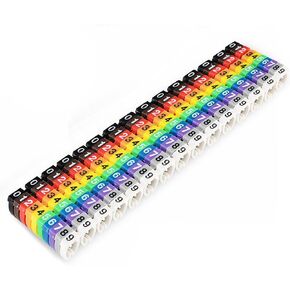 Clip-On Cable Marker 1.5/2.5/4.0/6.0mm², for 2.0-7.0mm Cables Color Coded Imprint with 0-9 (1.5mm²)